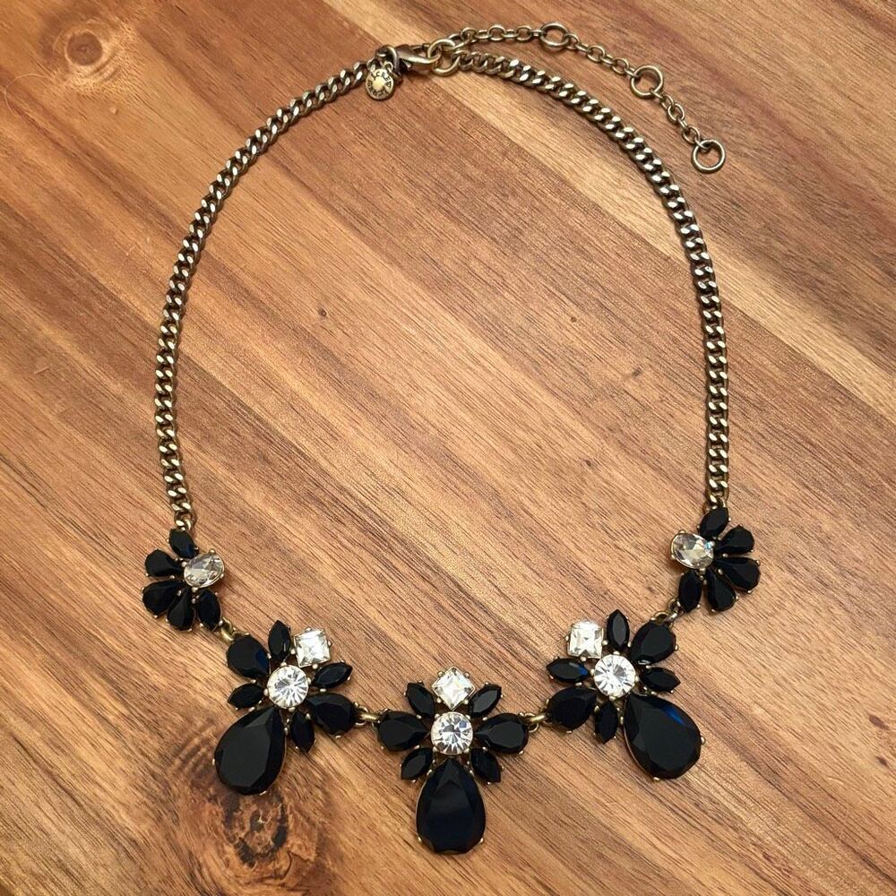 J.Crew | Black Pendant Statement Necklace | 17” Adjustable